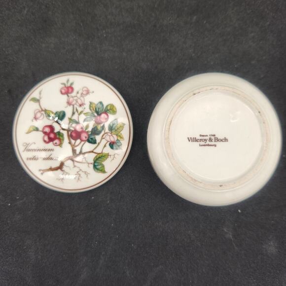 Villeroy & Boch Luxembourg Botanical Vaccinium Vitis-idaea Trinket Box w/Lid - Picture 4 of 4